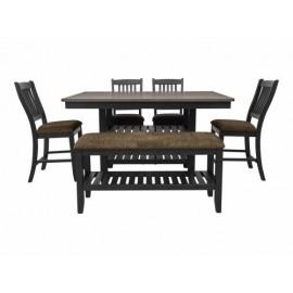 Antecomedor Alto Kensington Para 6 Personas De Madera Color Café